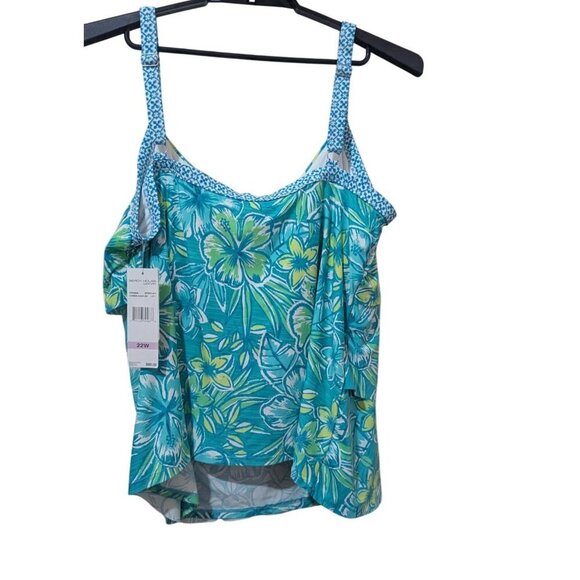 Beach House Woman 22W Tropical Floral Tankini Top Multicolor  Swimwear NWT - Picture 2 of 8